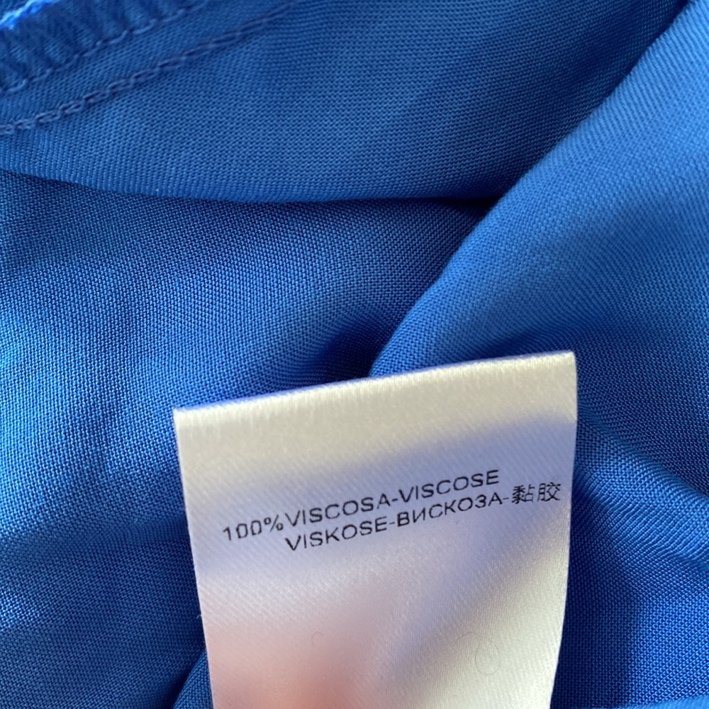 Blue One-Shoulder Ruffle Blouse - Picture 11 of 11